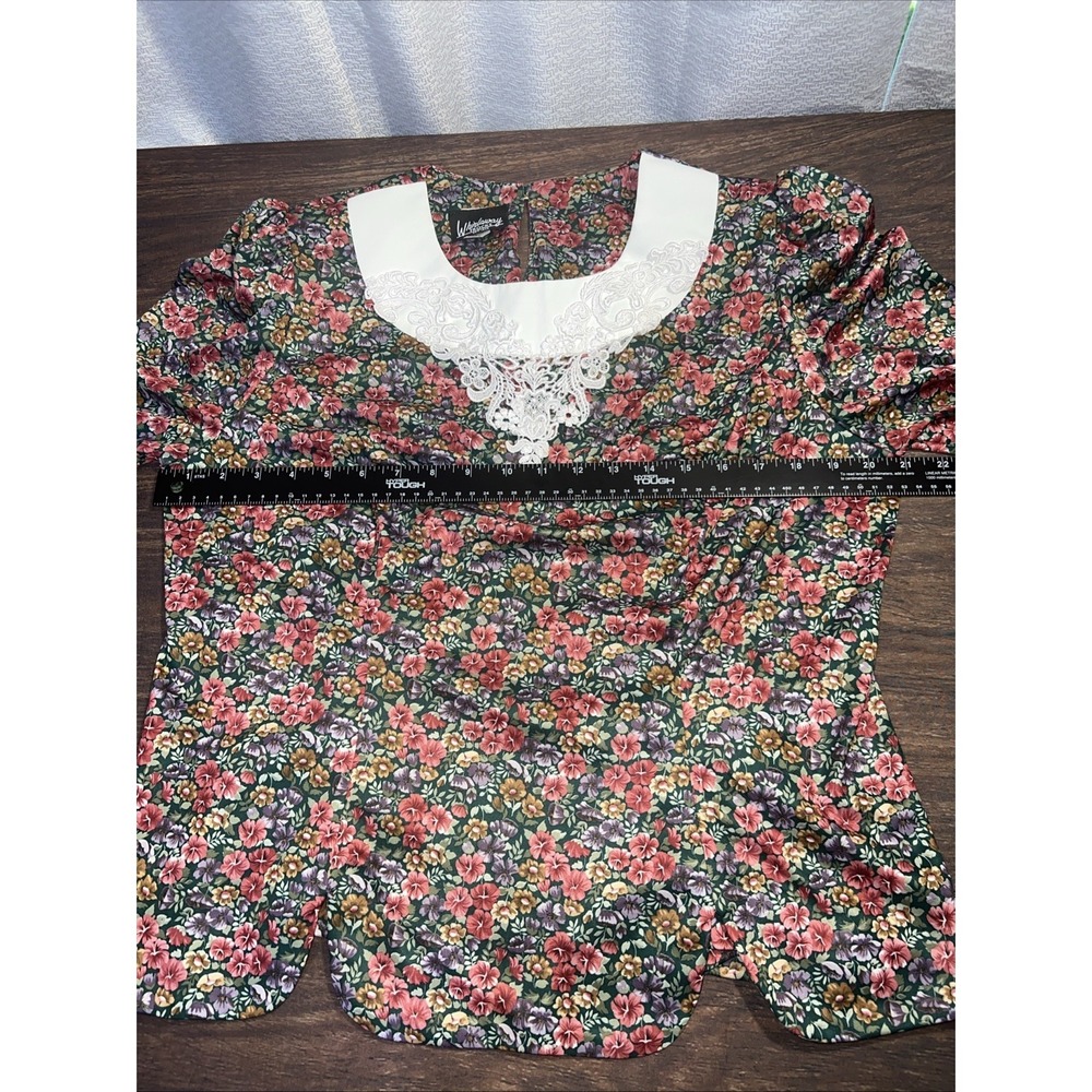 Vintage Whirlaway Frocks Women's Lace Trim Collar Size 16 WP Floral Scallop Hem - Picture 5 of 8